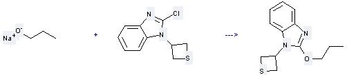 1H-Benzimidazole,2-chloro-1-(3-thietanyl)- can be used to produce 2-propoxy-1-thietan-3-yl-1H-benzoimidazole by heating